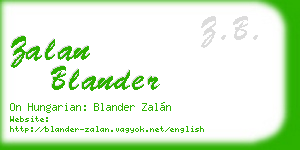 zalan blander business card